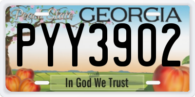 GA license plate PYY3902