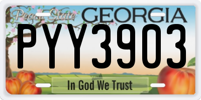 GA license plate PYY3903