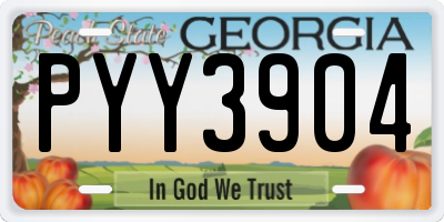 GA license plate PYY3904