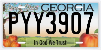 GA license plate PYY3907