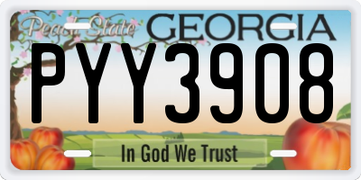 GA license plate PYY3908
