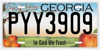 GA license plate PYY3909