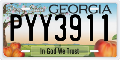 GA license plate PYY3911