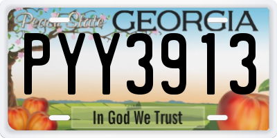 GA license plate PYY3913