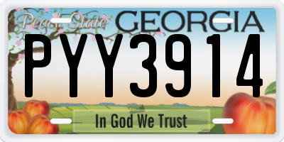 GA license plate PYY3914