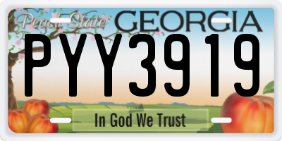 GA license plate PYY3919