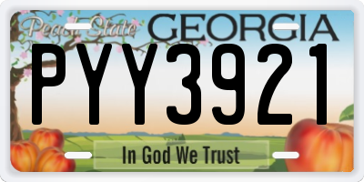 GA license plate PYY3921