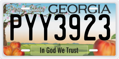 GA license plate PYY3923