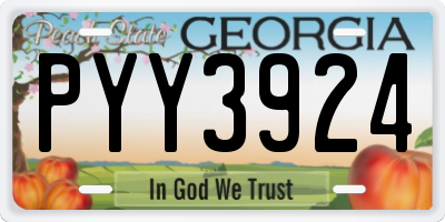 GA license plate PYY3924