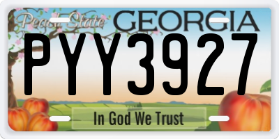GA license plate PYY3927