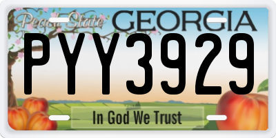 GA license plate PYY3929