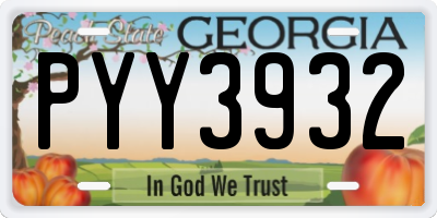 GA license plate PYY3932