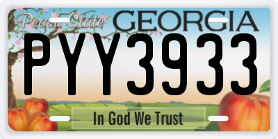 GA license plate PYY3933