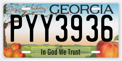 GA license plate PYY3936