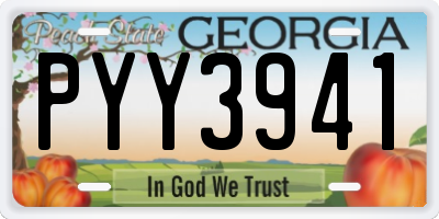 GA license plate PYY3941