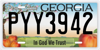 GA license plate PYY3942