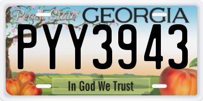GA license plate PYY3943