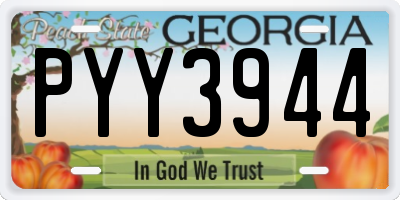 GA license plate PYY3944