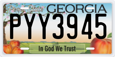 GA license plate PYY3945