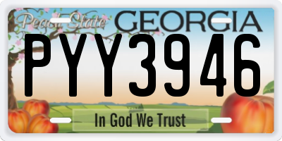 GA license plate PYY3946