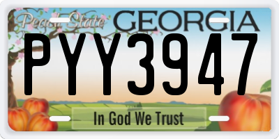 GA license plate PYY3947