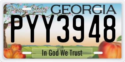 GA license plate PYY3948