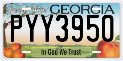 GA license plate PYY3950