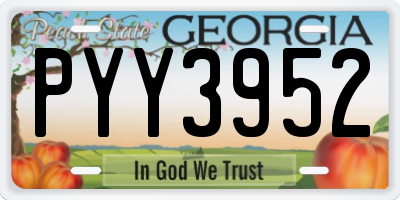 GA license plate PYY3952