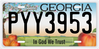 GA license plate PYY3953