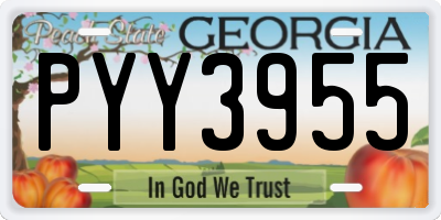GA license plate PYY3955