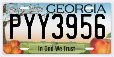 GA license plate PYY3956