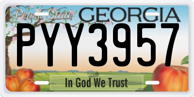 GA license plate PYY3957