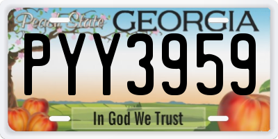 GA license plate PYY3959