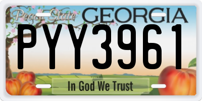 GA license plate PYY3961