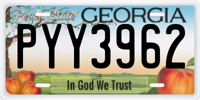 GA license plate PYY3962