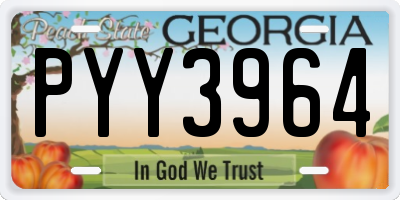 GA license plate PYY3964