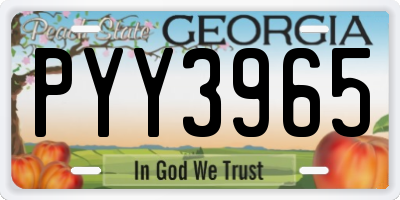GA license plate PYY3965