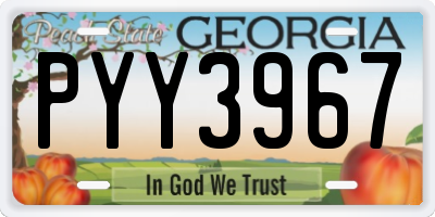 GA license plate PYY3967