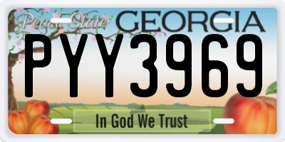 GA license plate PYY3969