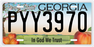 GA license plate PYY3970