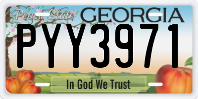 GA license plate PYY3971