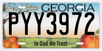 GA license plate PYY3972