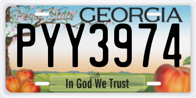 GA license plate PYY3974