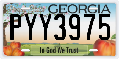 GA license plate PYY3975
