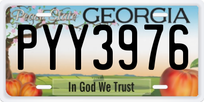 GA license plate PYY3976