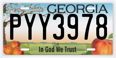 GA license plate PYY3978