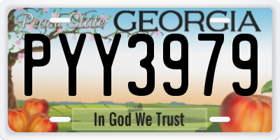 GA license plate PYY3979