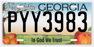 GA license plate PYY3983