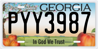 GA license plate PYY3987