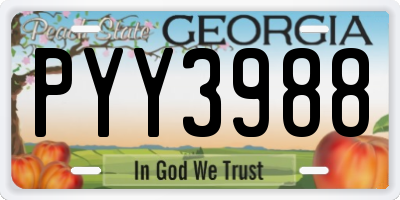 GA license plate PYY3988